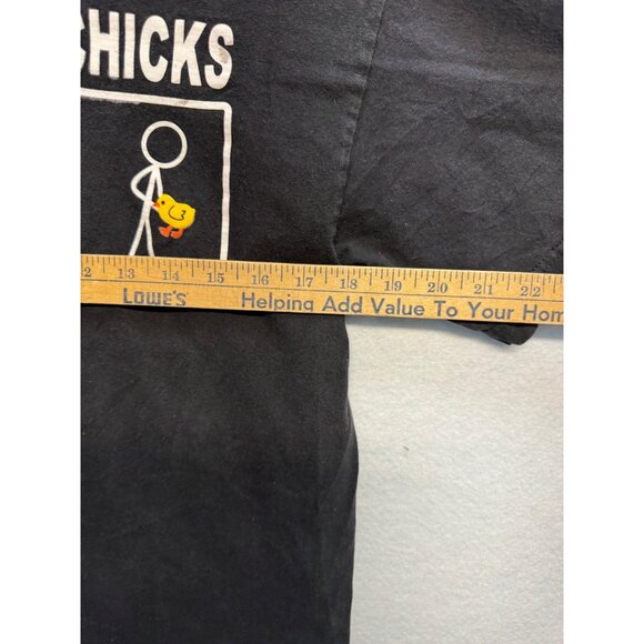 How To Pick Up Chicks Funny Graphic T-Shirt Black Short Sleeve Unisex Cotton - Picture 4 of 7